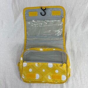 Yin Yang Zipper Pockets Travel Cosmetic Hanging Makeup‎ Bag Vacation Yellow